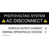 PHOTOVOLTAIC SYSTEM AC DISCONNECT INFO
