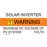 SOLAR INVERTER WARNING