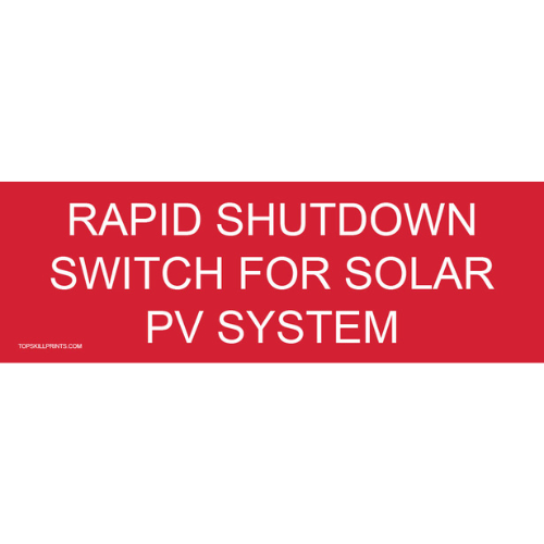 RAPID SHUTDOWN SWITCH FOR SOLAR PV SYSTEM