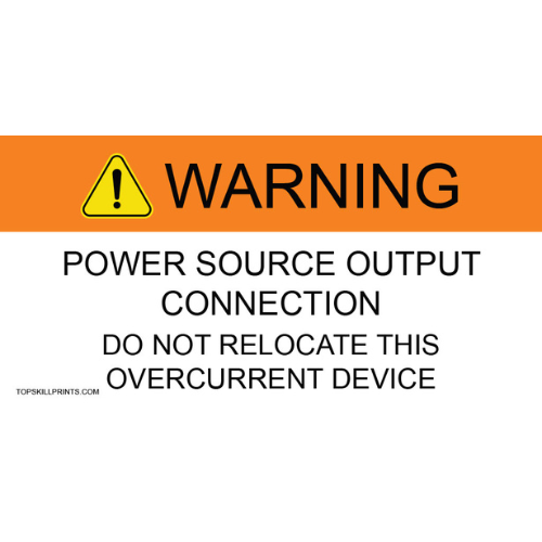 WARNING: POWER SOURCE OUTPUT CONNECTION