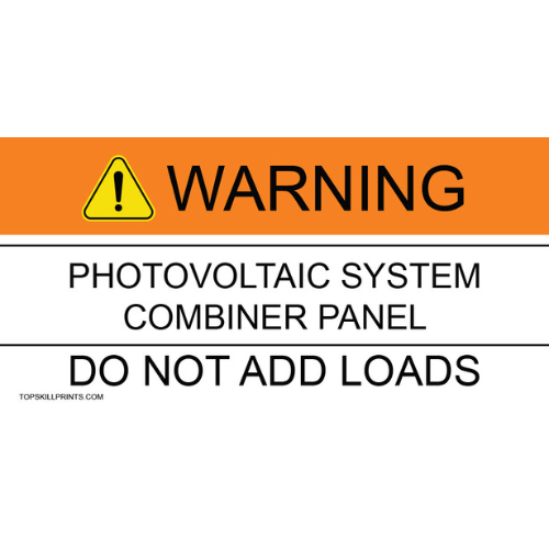 WARNING: PHOTOVOLTAIC SYSTEM COMBINER PANEL