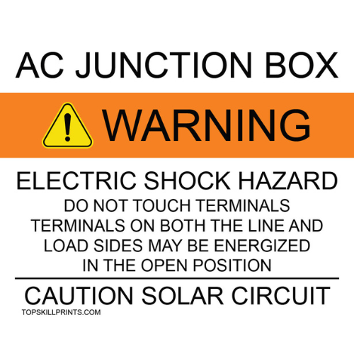 AC JUNCTION BOX WARNING