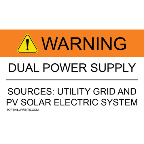 WARNING DUAL POWER SUPPLY