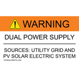 WARNING DUAL POWER SUPPLY