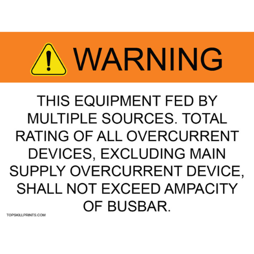 WARNING: EQUIPMENT FED BY MULTIPLE SOURCES