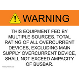 WARNING: EQUIPMENT FED BY MULTIPLE SOURCES