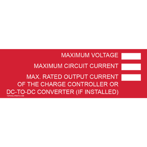 MAXIMUM VOLTAGE CURRENT CHART