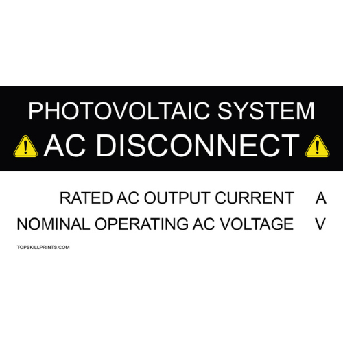 PHOTOVOLTAIC SYSTEM AC DISCONNECT INFO