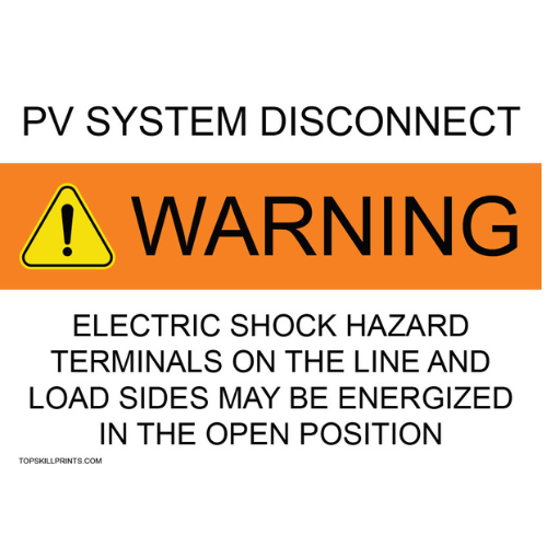 PV SYSTEM DISCONNECT WARNING