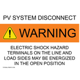 PV SYSTEM DISCONNECT WARNING