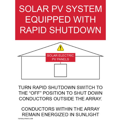 SOLAR PV SYSTEM EQUIPPED WITH RAPID SHUTDOWN RED