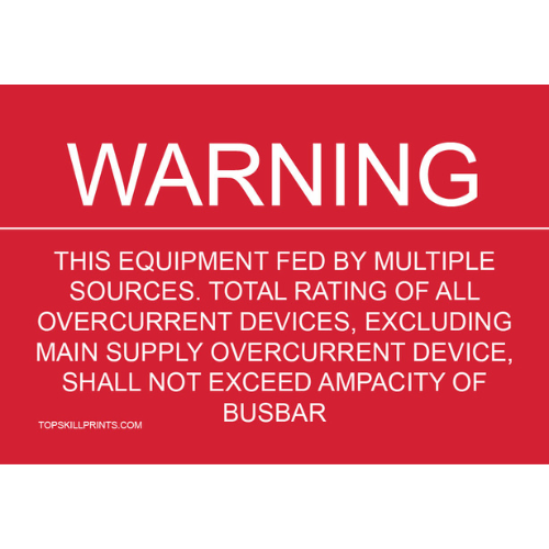 WARNING: THIS EQUIPMENT FED BY MULTIPLE SOURCES