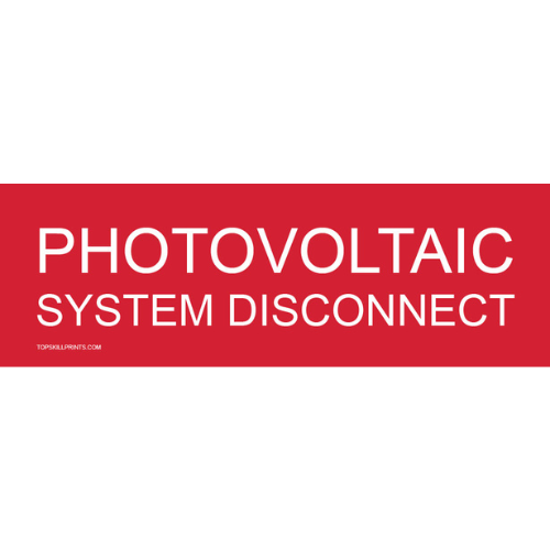 PHOTOVOLTAIC SYSTEM DISCONNECT