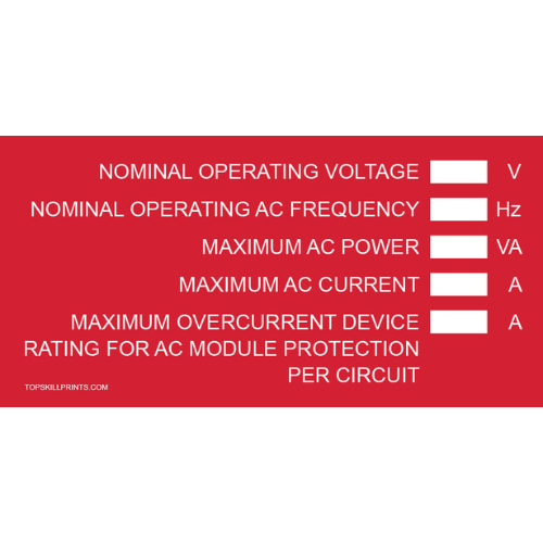 RATING FOR AC MODULE PROTECTION PER CIRCUIT