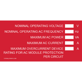 RATING FOR AC MODULE PROTECTION PER CIRCUIT