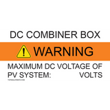 DC COMBINER BOX WARNING